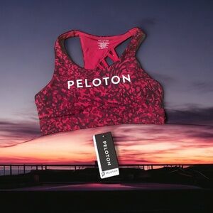 Peloton Crimson Patterned Sports Bra Sporty Fitness Workout Exercise Athletic